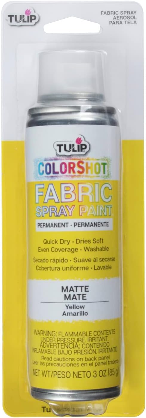 Tulip ColorShot Instant Fabric Spray Paint, Permanent Color Spray-On Fabric Paint, 3oz. Yellow