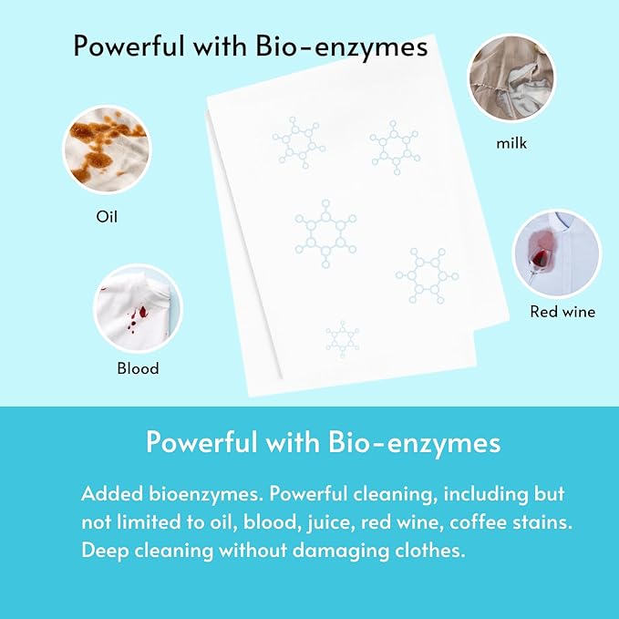FlowCheer Laundry Detergent Sheets 10 Loads, Fragrance Free, Plastic-Free, Powerful Cleaning, Liquid-less Washer Sheets, Travel Laundry Sheet, Low Waste
