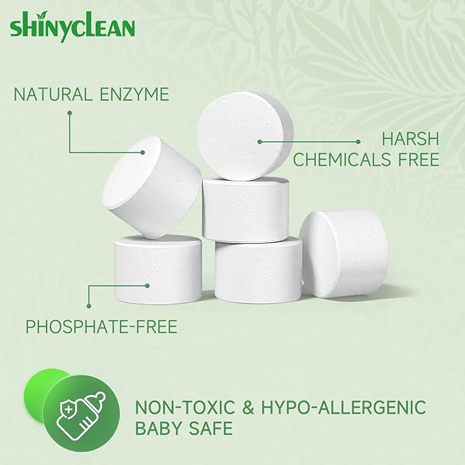 Baby Bottle Washer Tablets for Momcozy & Baby Brezza Pro, Natural Enzyme Detergent,Deep Cleaning, Chlorine & Fragrance Free, No Residue (120 Count (Pack of 1))