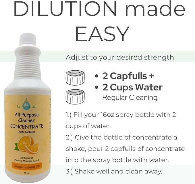 Plant-Based All-Purpose Cleaner Concentrate, 32 fl oz (Makes 64 Bottles) (Orange)