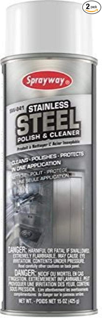 Sprayway Stainless Steel Cleaner, 15oz Can, Pack of 2 (841)