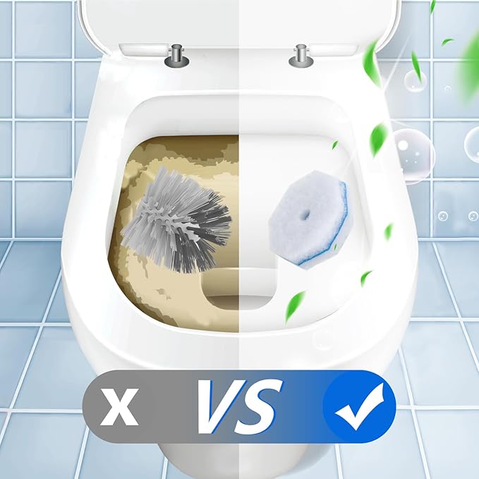 2X Cleaning Power Upgrade Formula Toilet Wand Refills, Fits for Clorox Wand, 50 Count Disposable Toilet Bowl Wand Refills - No Falling Apart, Fits Most Brand Toilet Brushes for Bathroom Cleaning