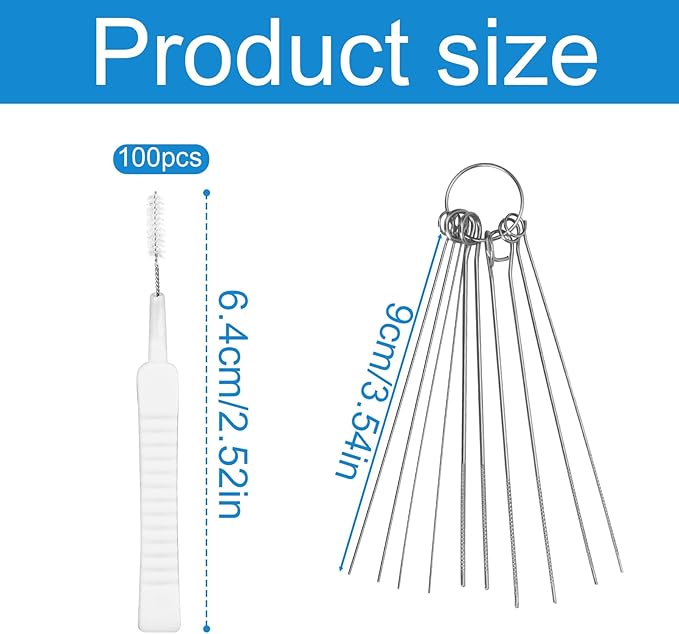 Shower Head Cleaning Kit, 2-in-1 Nozzle Cleaner Tool with Multi-Size Brushes & Stainless Steel Picks for Bathroom Faucet Sink 3D Printer Accessories
