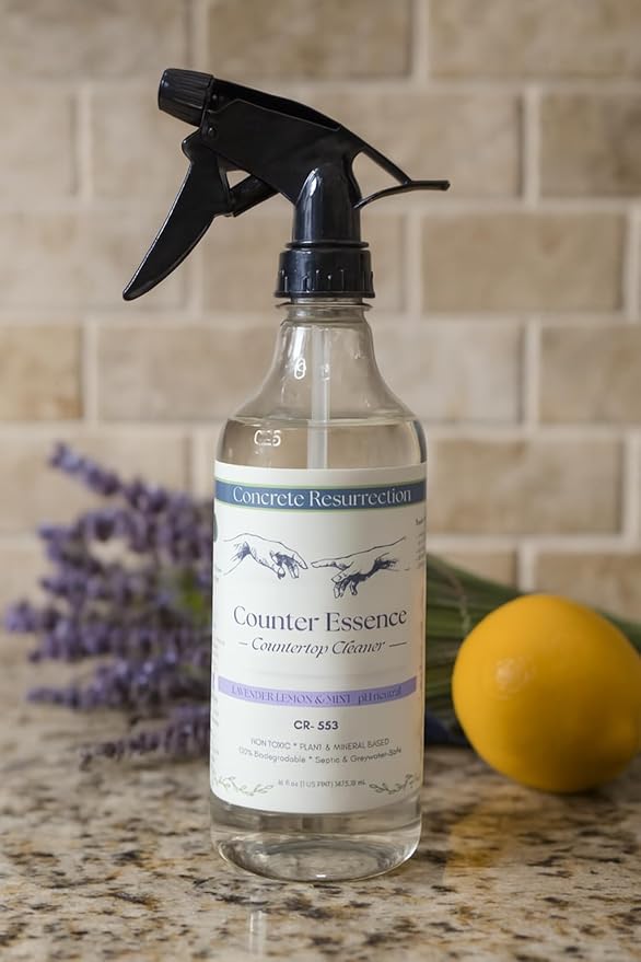 Clean Living Essentials Countertop Cleaner – Multi-Surface, Non-Toxic, Plant-Based, pH Neutral, Family & Pet Friendly. Naturally scented for everyday clean. (Rosemary + Mint + Tea Tree)