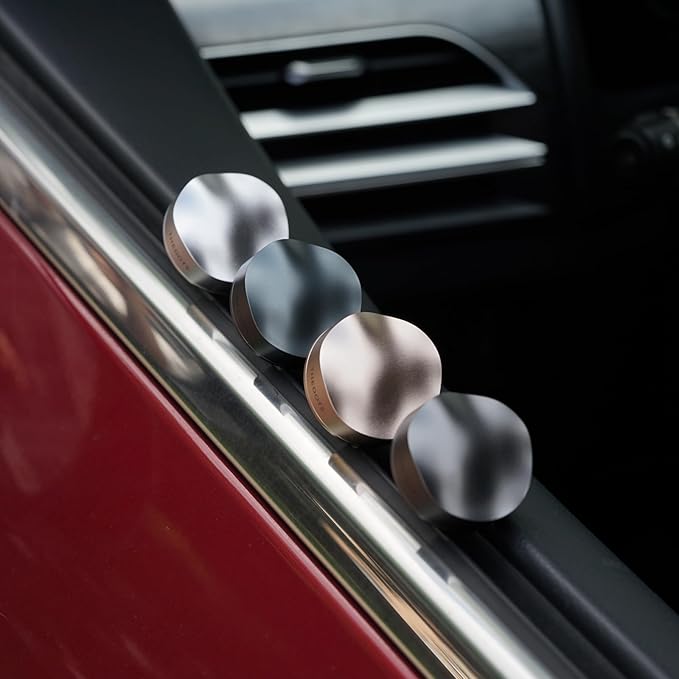 THEDOTS Gray Matte Metal Car Vent Clips, Refillable Air Freshener Car Decor, Moroccan Mint Tea Scent