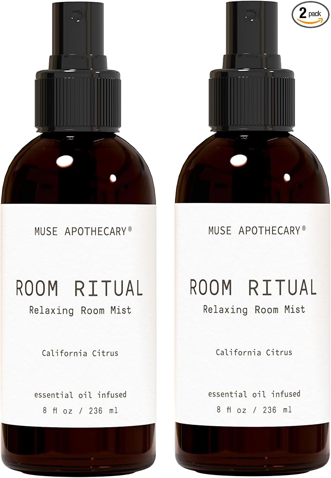 Muse Apothecary Room Ritual - Aromatic and Relaxing Room Mist, 8 oz, Infused with Natural Essential Oils - California Citrus, 2 Pack