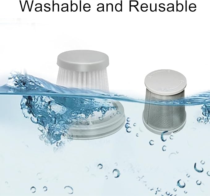 Vacuum Filter Replacement for Fanttik Slim V8 Mate, V8 Apex, Slim V10 Mate Vacuum Cleaner, 1Stainless Steel Pre-filter, 7 Washable Hepa Filters, 1 Cleaning Brush