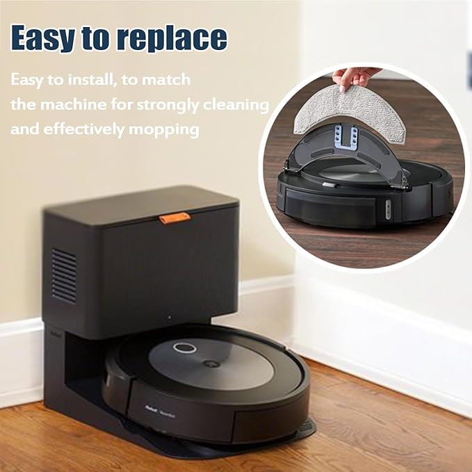 6 Pack Mop Pads Compatible with i-Robot Roomba Combo J7+ J9+ Robot Vacuum Replacement Mopping Pads Accessory Parts