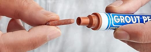 Grout Pen Tile Paint Marker: 2 Pack Winter Grey with 5 Pack Replacement Tips (Narrow, 5mm) - Waterproof Grout Colorant and Sealer Pen to Renew, Repair, and Refresh Tile Grout - Cleaner Coating Stain P