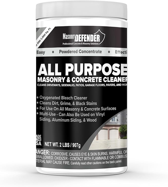All-Purpose Masonry & Concrete Cleaner - Concentrated, Non-Toxic Powder - 2 lb Pail
