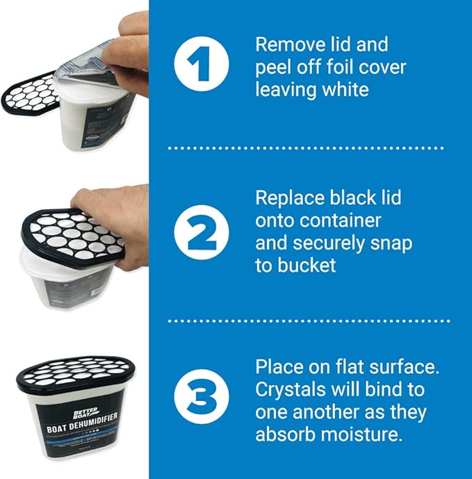 Moisture Absorber 2 Pack with Activated Charcoal Dehumidifier Bucket, Unscented Odor Absorber for Closet Basement Bathroom Boat RV, Disposable - Better Boat