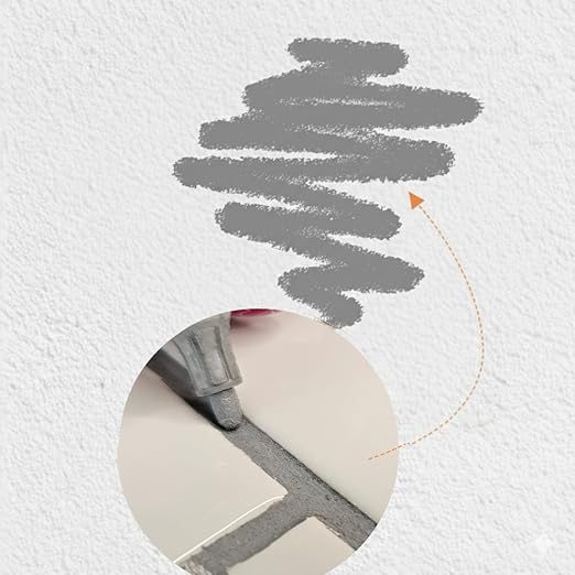 Light Gray Grout Paint Pen Tile Grout Colorant & Sealer Marker, Quick-Dry, Ideal for Bathroom, Shower, Kitchen Tiles Restores Grout Lines, 3 Adjustable Tips (2-3 mm)