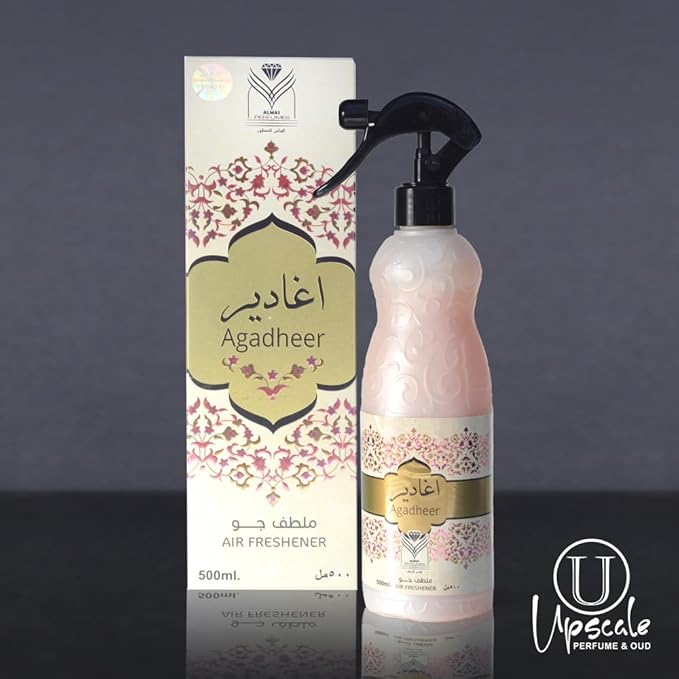 ††† Upscale Perfume & Oud co. Agadheer Air Freshener 480ML Fabric spray - Natural Aged Oud Scent - Odor Fighting Room Spray - long lasting Aroma for home