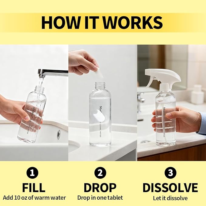 Multi-surface Cleaner, 6-Pack Refill, All-Purpose, Cleaning Supplies Home & Kitchen - Non-toxic & Effective 6 x 10.14 Fl oz Bottles