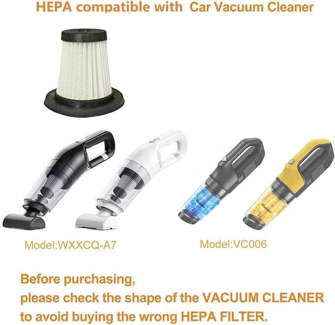4pack Hepa Filters Replacement Compatible with XenonLab X006 and YTE PRO VC006 Handheld Vacuum Cordless, Washable Filters Works with Yedop Vacuum (Filters Only)