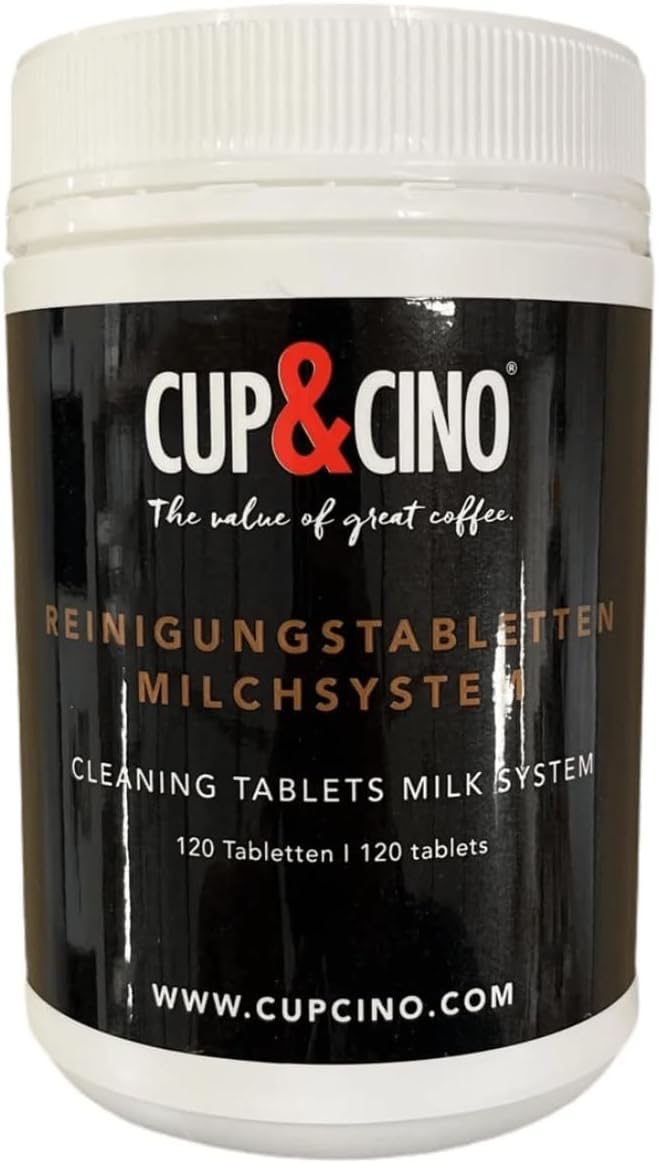 CUP&CINO Latte Art Factory Coffee Machine Cleaning Tablets 120 pcs – Espresso & Bean Grinder Cleaner, Descaler & Detergent Tablets for Group Head Portafilter Steam Wand & Filter Basket