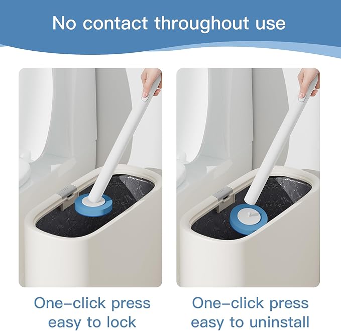 64 Count Disposable Toilet Brush Heads (8 Bags of 8), Toilet Bowl Wand Refills for Bathroom Cleaning, Heavy-Duty Scrubbing Pads, Not for Electric Toilet Brushes