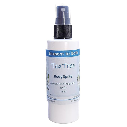 Blossom to Bath Tea Tree Body Spray (4 Ounce) - Pure Essential Oil Fragrance - Energizes Skin with an Invigoratingly Clean Scent