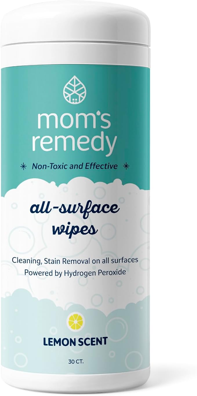 MOMREMEDY Hydrogen Peroxide Cleaning Wipes | All Purpose Cleaner and Stain Remover | Multipurpose for Kitchen, Bathroom, All Surfaces