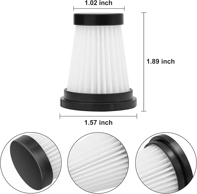 Garbage fighter 6 Pack HEPA Filters Replacement Parts for MOOSOO K12 K12 PRO K13 Handheld Cordless Vacuum Cleaner Washable Accessories Filter