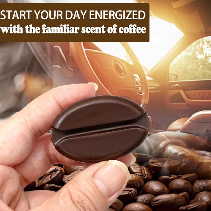 2 Pcs Car Air Fresheners Vent Clip Coffee Bean Natural Gypsum aromatherapy essential oil diffuser Bitter Coffee Scent perfume fragrance Long Lasting Decorative Accessories decor gift (dark brown)