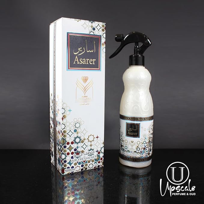 Almas Perfumes Asarer Air Freshener - 480ML 16.9FL.OZ of Fabric spray - Natural Aged Oud Scent - Odor Fighting Room Spray - long lasting Aroma for home
