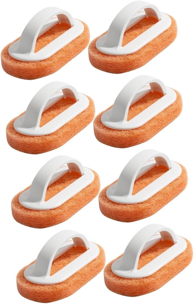 8pcs Bathtub Cleaner Brush Kitchen Accessory Soft Cleaning Pads Tile and Grout Cleaner Multi-Purpose Scrub Brush