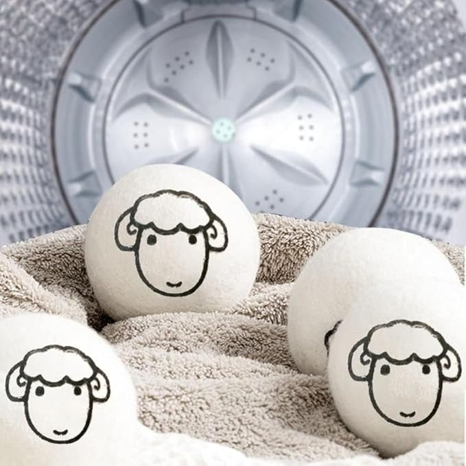 Wool Dryer Balls, White, Anti-Static Laundry Balls for Clothes Drying, 2 Pack