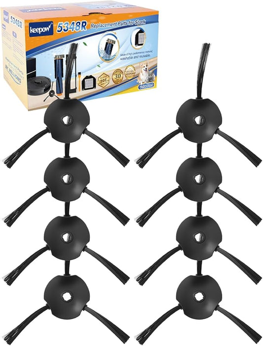 KEEPOW Side Brush for Shark AI AV2501S, AV2501AE, RV2502AE, RV2520AOUS, AV2510AOUS, RV2310, RV2310AE, AV2310, AV2310AE, RV2300, RV2300S, RV2320S Robot Vacuum Cleaner Replacement Parts, 8 Pack