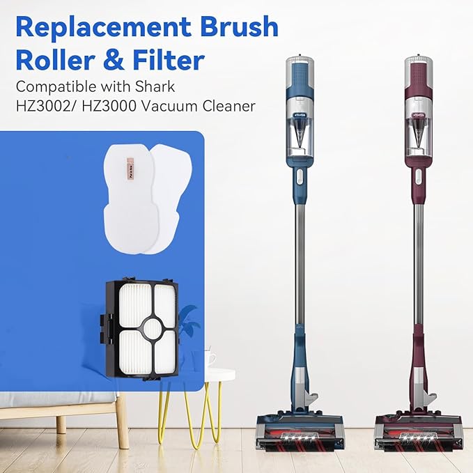 HZ3002 Replacement Filters for Shark HZ3002 HZ3000 HZ4001AMZ HZ4002 Stratos Ultralight Corded Stick Vacuum, Replace part XFFKHZ3000 XHFHZ3000, 2 HEPA & 4 Foam and Felt Filters