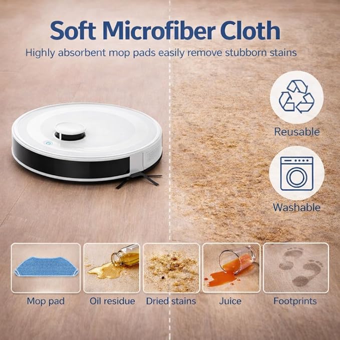 20 Pack Replacement Accessories Compatible with Lefant M2/M2S Pro M2 Plus Robot Vacuum Cleaner, 1 Roller Brush,6 Side Brushes,4 HEPA Filters,4 Mop Pads,5 Dust Bags 1 Small Brush Vacuum Cleaner