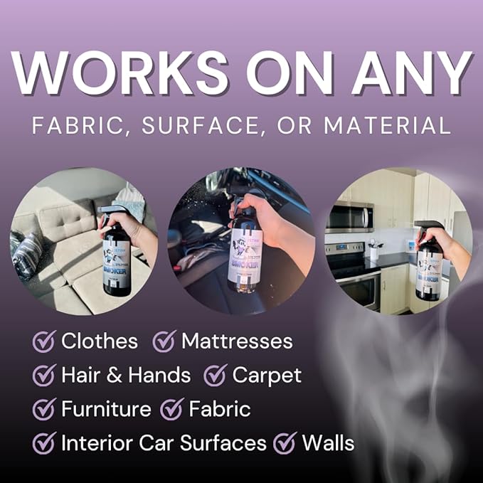 The Stink Solution Smoke Odor Eliminator Spray for Home, Car, Clothes, Hands, Hair, Wall & More Completely Neutralizes All Types of Smoke Odor Best Smoke Smell Remover Bamboo Teak 16oz & Sky Blue 16oz