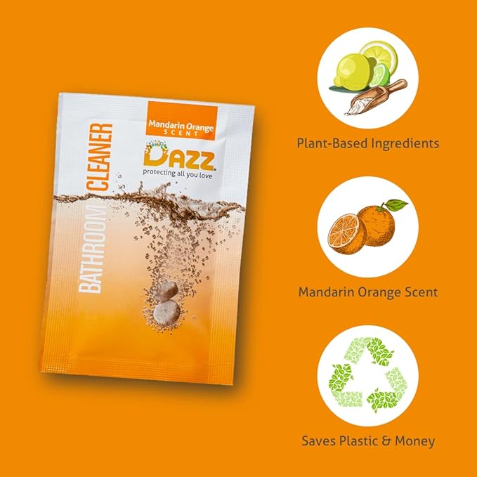 Dazz Bathroom Cleaner Starter Kit (1 Reusable Spray Bottle, 2 Refills) Tile, Tub Shower, Countertop and Bathroom Surfaces - All Natural, Eco Friendly, Non Toxic - Safe for Kids & Pets