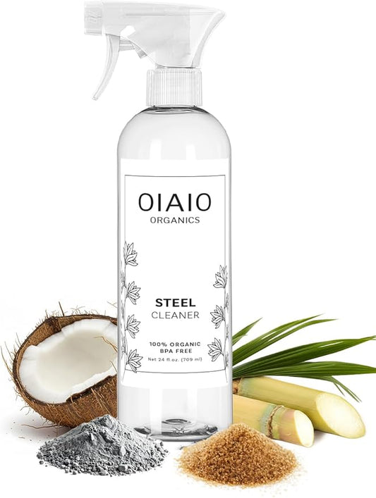 Non-Toxic Stainless Steel Cleaner - Natural Organic Ingredients that Truly Perform - 24oz - Light Coconut Scent
