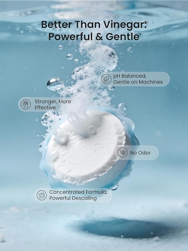 GROWNSY Descaling Tablets for Bottle Washers, 40 Count Descaler Tablets to Remove Limescale & Mineral Buildup, Compatible with Momcozy and Baby Brezza Baby Bottle Washer