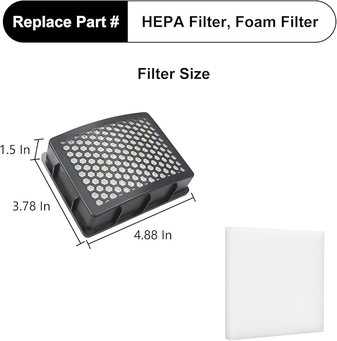Replacement Filter Compatible with Kenmore BU4022 BU4050 BU4020 BU4018 Bagless Upright Vacuum (2 Hepa + 4 Foam Filters)
