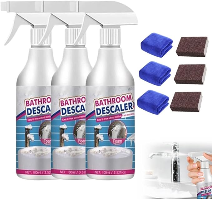 Bathroom Descaler Cleaner, 2026 Upgraded Multipurpose Stubborn Stains Cleaner, Bathroom Descaler Cleaners, Bathrooms Cleaning Foam Spray for Kitchen Bath Sink Glass (3)