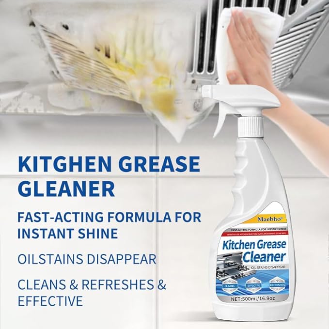16.9 Fl Oz Heavy Duty Kitchen Cleaner Spray - All-Purpose Degreaser for Tough Grease, Grime & Stubborn Stains on Pots, Pans, Countertops, Ovens & Appliances | Fragrance-Free