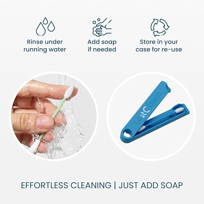 LastSwab® Reusable Cotton Swabs for Gentle and Eco-Friendly Beauty Routines - The Sustainable Alternative to Single-Use Q Tips - Zero Waste & Easy to Clean - Comes with a Convenient Travel Case Holder