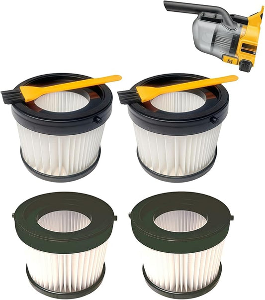Compatible With Ddewollt Vacuum Filter DCV501HB DCV5011H Attachments Replacement HEPA Filters, For Ddewollt 20V Cordless Handheld Vacuum Cleaner Includes 2 Cleaning Brushes Washable And Reusable (4pk)