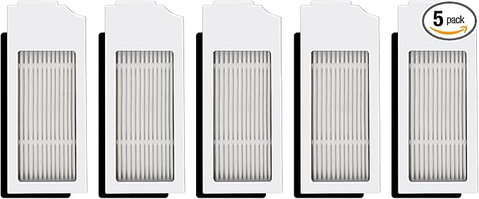 (5 Pack) N20 Plus HEPA Filter for ECOVACS DEEBOT N20 Plus, N20 Pro Plus, X1 Omni, T10, T10 Plus, T10 Turbo, T10 Omni, Robot Vacuum Filter Kit, Replacement Filters Accessories, White