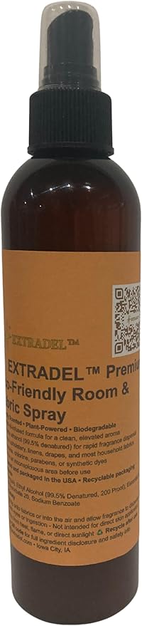 EXTRADEL™ Eco-Friendly Room & Fabric Freshener, Plant-Based, Essential Oil Scent, Biodegradable (Orange & Cedarwood Blend) 8 fl oz