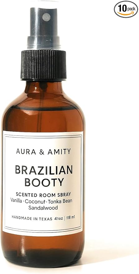 Aura & Amity Premium Room & Linen Spray – Handmade Luxury Fabric & Home Fragrance Mist, Long-Lasting & Eco-Friendly (Brazilian Booty)