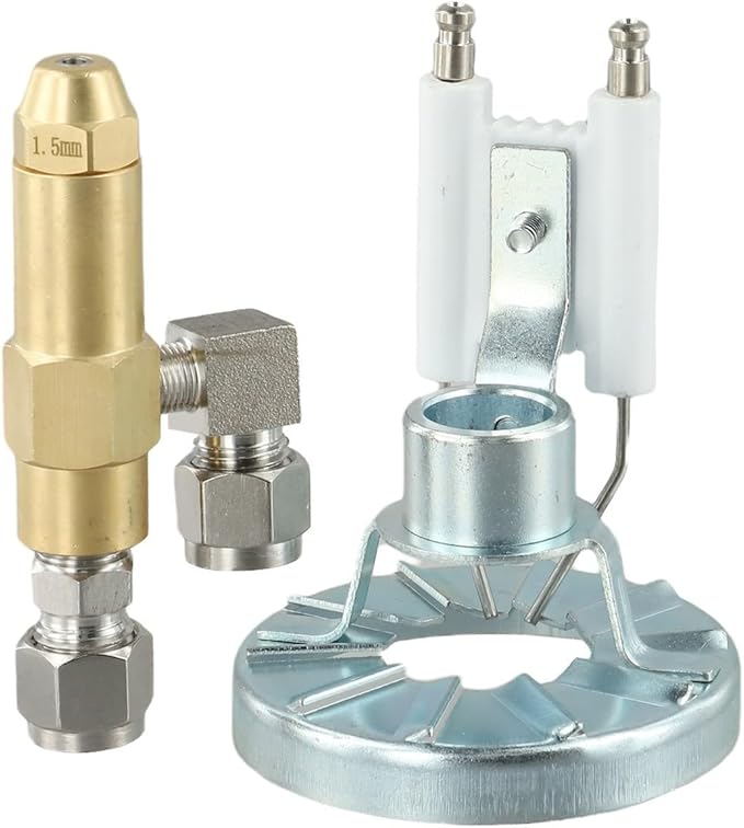 Air Atomizing Spray Nozzle Kit for Waste Oil Burner with Multiple Hole Sizes 0.5-2.0MM Brass Aluminum Construction(1.5mm)