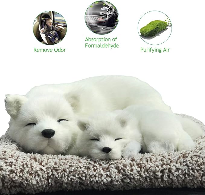 Ergocar Car Air Purifying Bags Cute Animals Odor Eliminator Bamboo Charcoal for Car Decoration & Eliminating Odors (Samoyed-B)