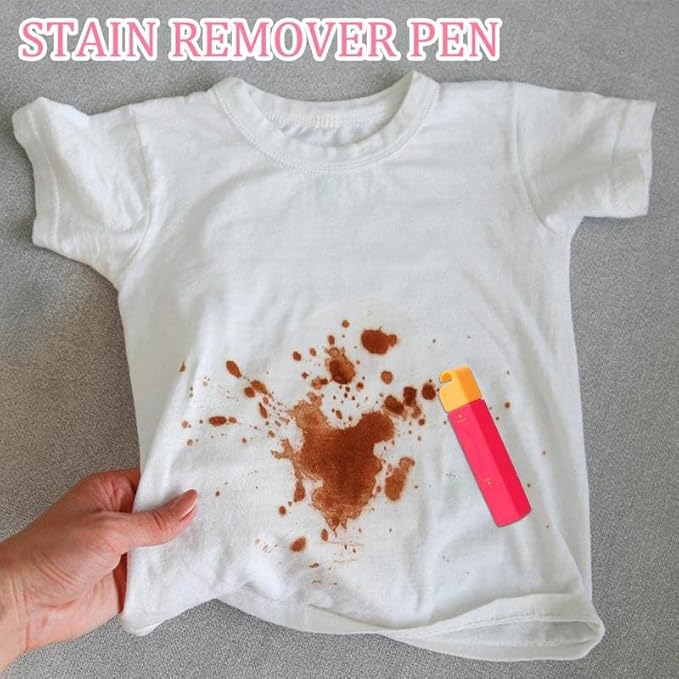 Dual-Tip Stain Remover Pen Portable Waterless Oil/Food Stain Cleaner Stick 3-Second Instant Emergency Treatment Pen Ideal for Clothing, Dates, Office, Travel (1, Purple)