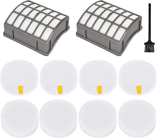 Filter Replacement Parts for Shark Navigator Professional NV60 NV70 NV71 NV80 NVC80C NV90 NV95 NV130 NV141 UV420,Rotator Professional XL Capacity NV90, 2 HEPA+4 Foam&Felt Filters
