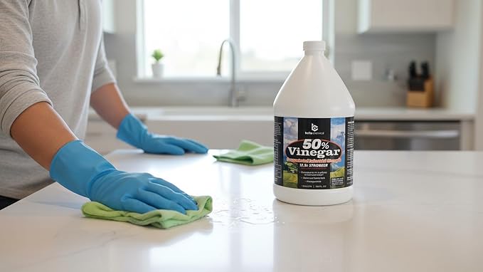 Belle Chemical 50% Pure Concentrated Vinegar – 12.5x Stronger – Indoor and Outdoor Cleaner (1 Gallon)