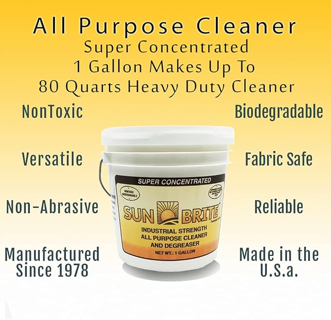 SunBrite Concentrated Professional Strength All Purpose Cleaner | NonToxic | Gallon Unit | Degreaser | Green Cleaning Product