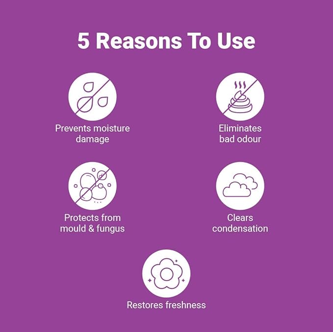 Freshcant Moisture Absorber Bundle, Room and Closet Freshener, Moisture and Odor Absorber for Home, Rooms, Basement, Garage, Prevents Musty Odor, Controls Moisture, Pack of 3, Lavender Scent
